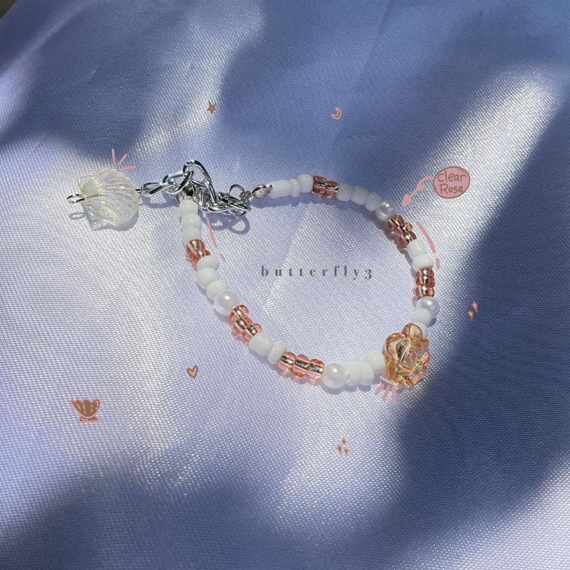 gelang manik manik / gelang aesthetic // gelang manik manik mawar // gelang lucu