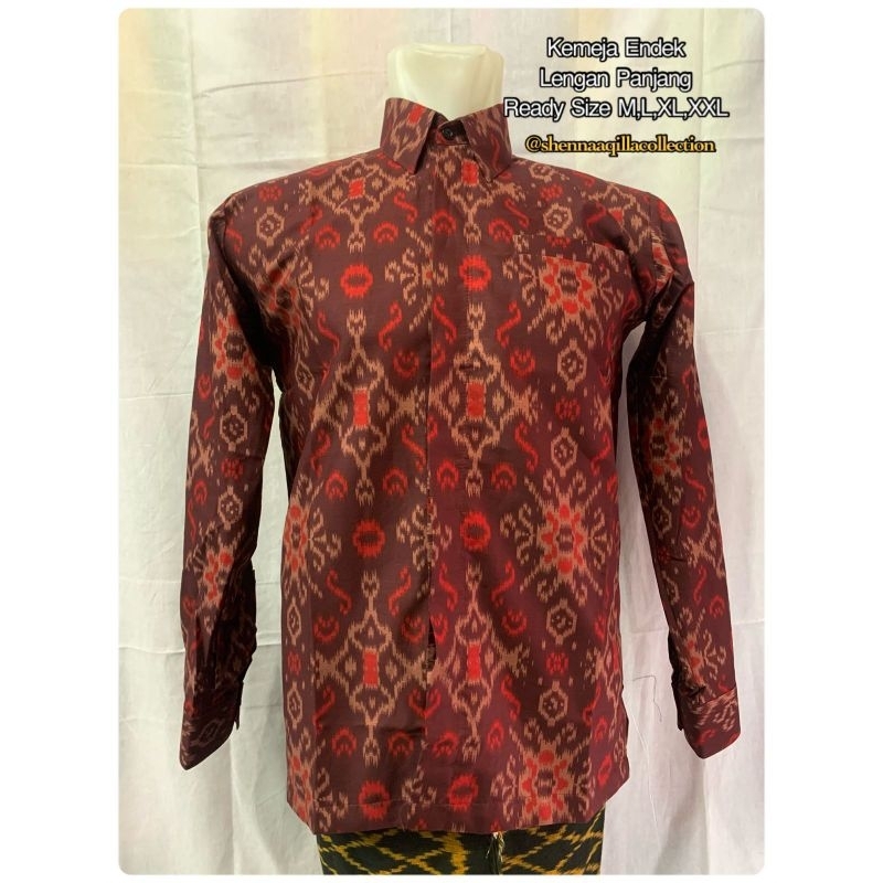 Kemeja Endek Pria Lengan Panjang//Kemeja Kantor Lengan Panjang//Kemeja Kerja Pria Lengan Panjang