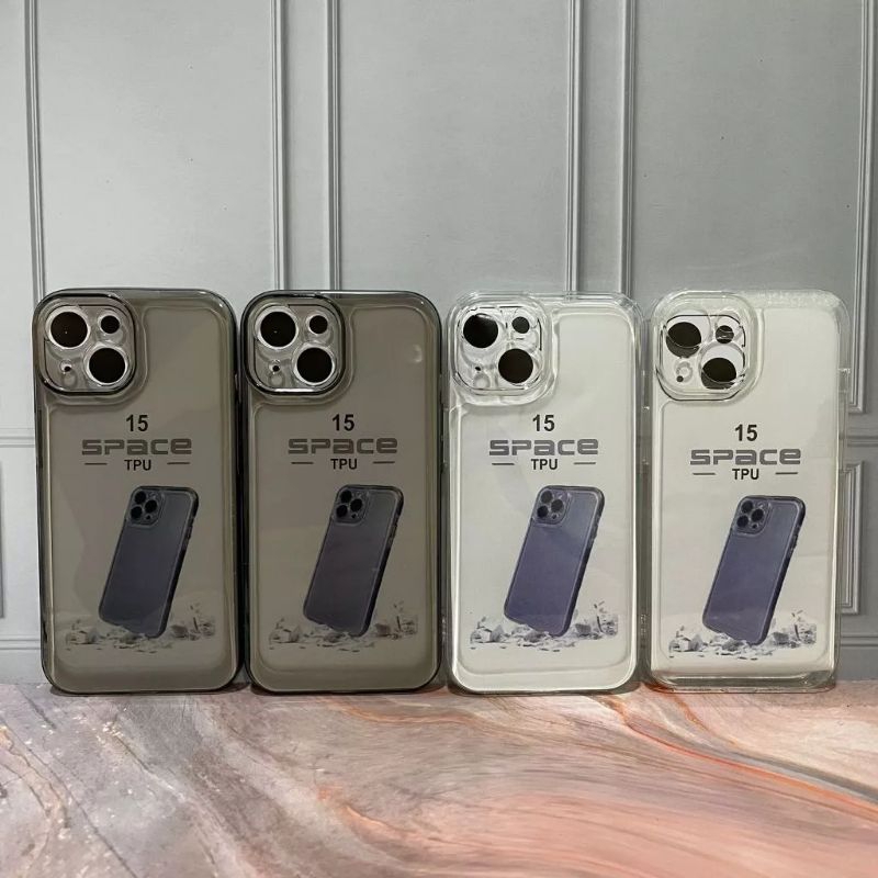 Soft Case Original Space Transparan iPhone 15 Silikon+Protec Camera