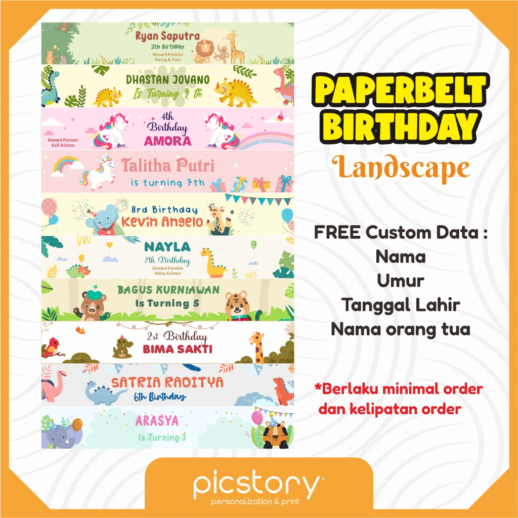 

Paperbelt Ulang Tahun - Label Box Bento Nasi Kotak Nasi Kuning - Paper Sleeve Happy Birthday