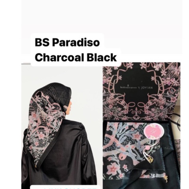 Buttonscarves Paradiso charcoal black voal reg