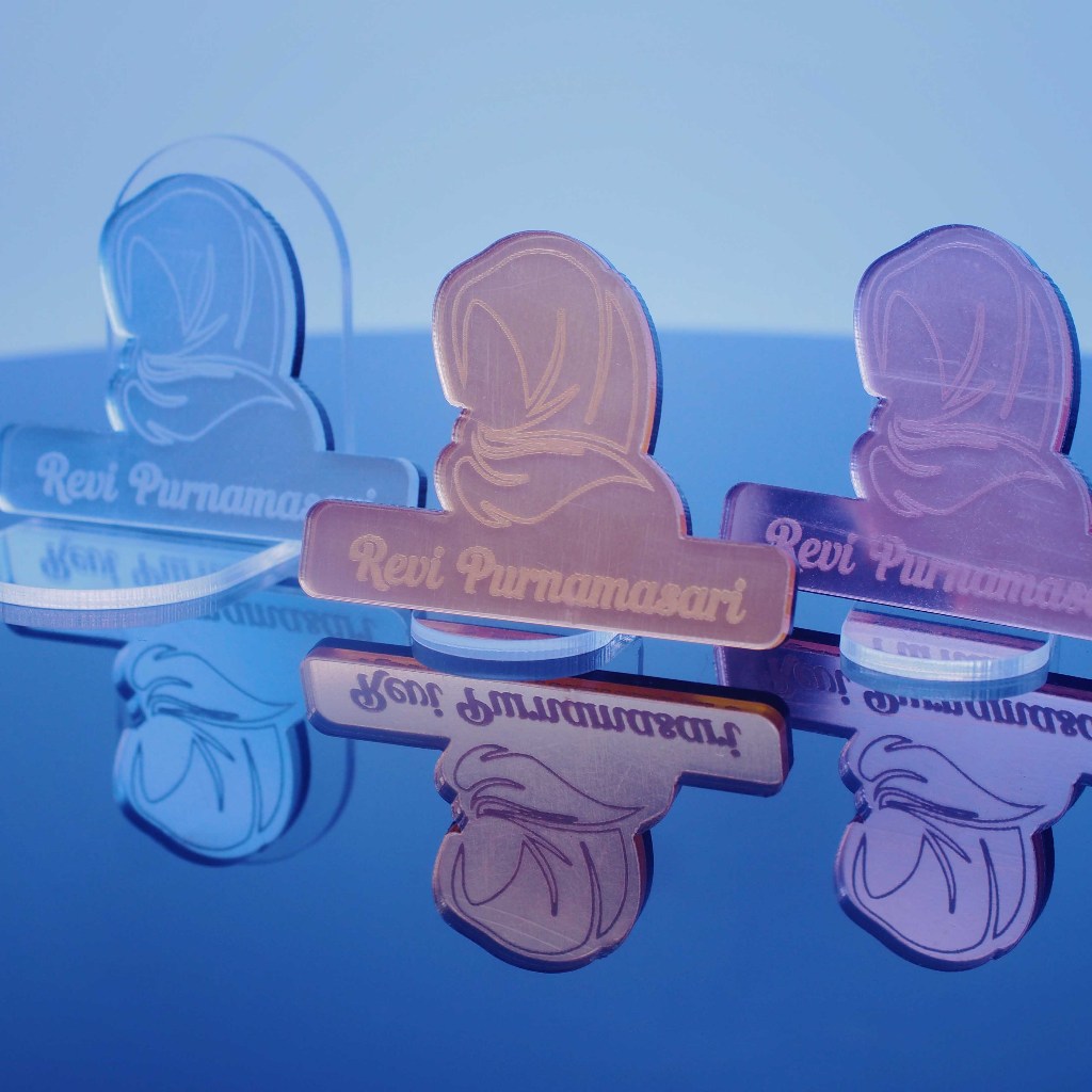 BROS AKRILIK GOLD CUSTOM NAMA | PIN BROSS HIJAB JILBAB