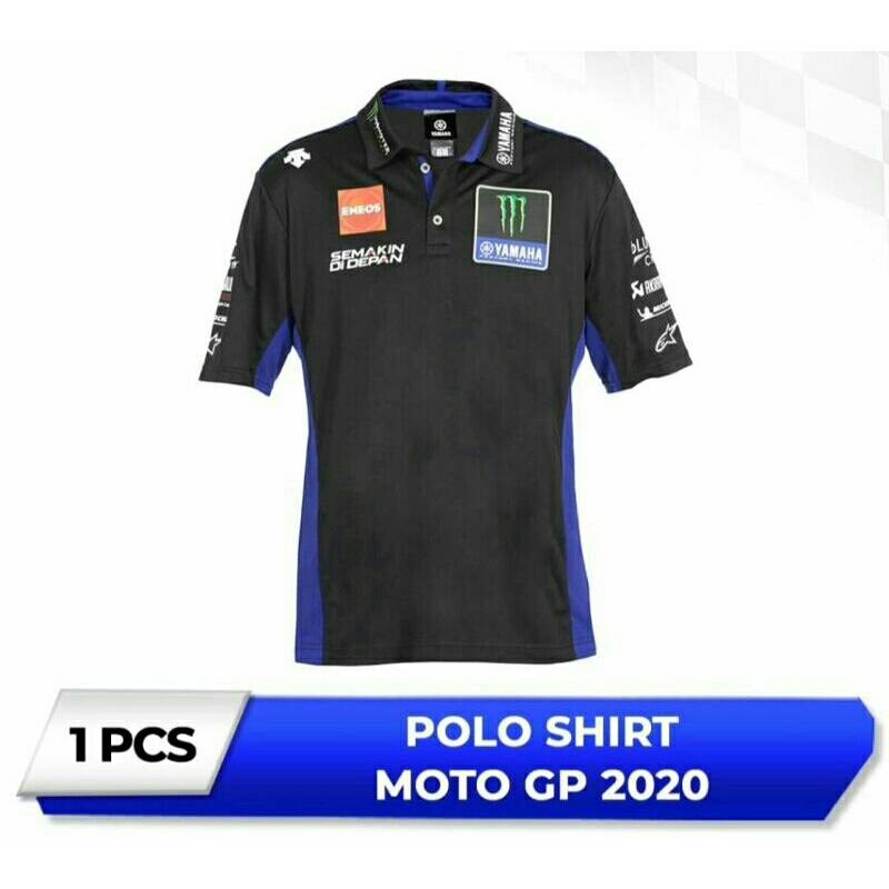 Baju Atasan T-Shirt Yamaha Polo Shirt Moto GP / Seragam Collar Original Yamaha Monster Energy Team i