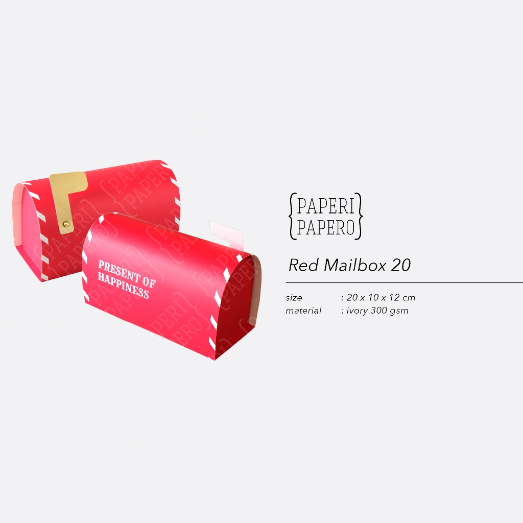

Red Mailbox 20 x 10 x 12 cm - Kotak Box Surat Kertas Merah Natal Xmas (5 pcs)
