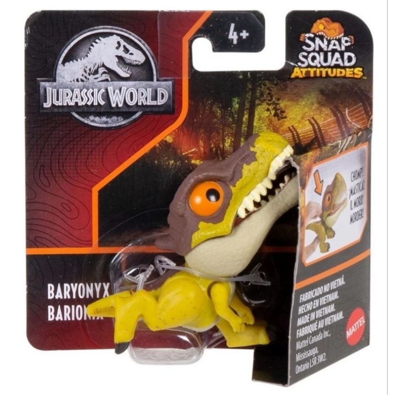 4+ MATTEL Jurassic World Snap Squad Attitudes Baryonyx