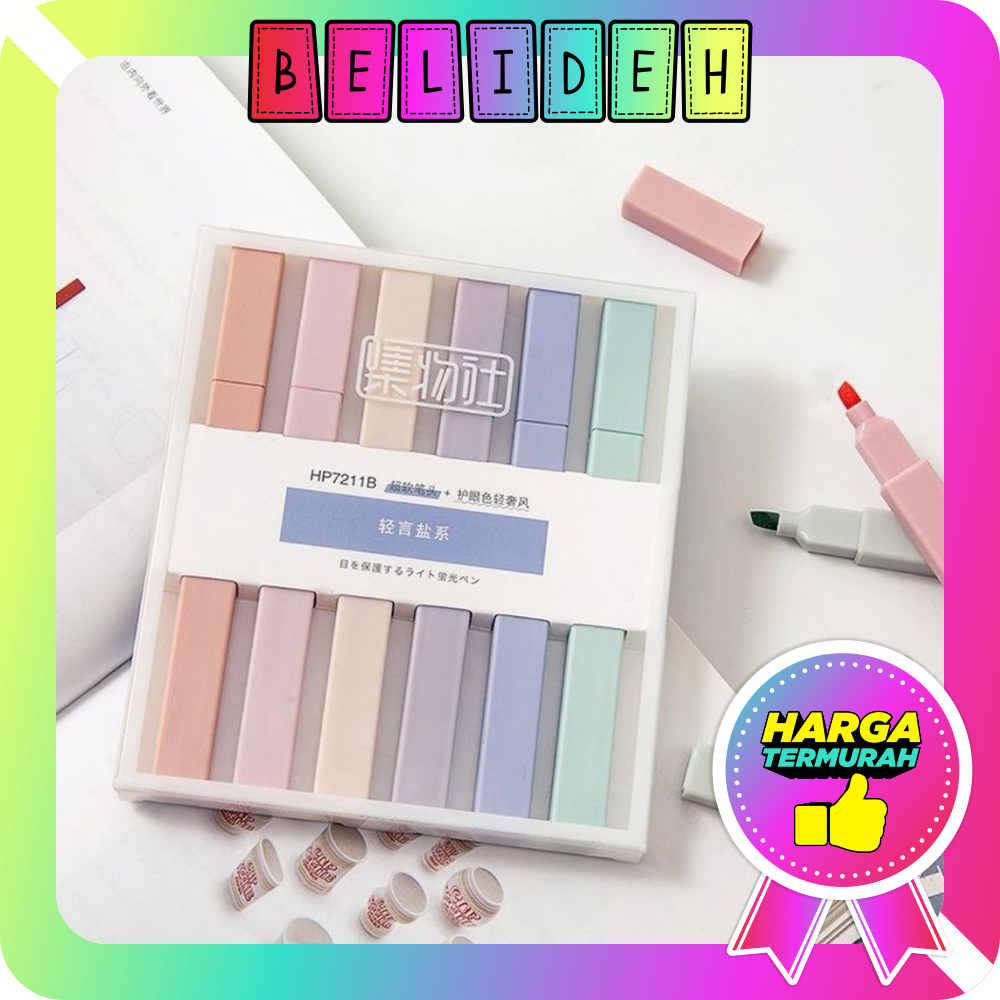 

☛BELIDEH☚ Highlighter Morandi Set 6pcs Pastel Color S104