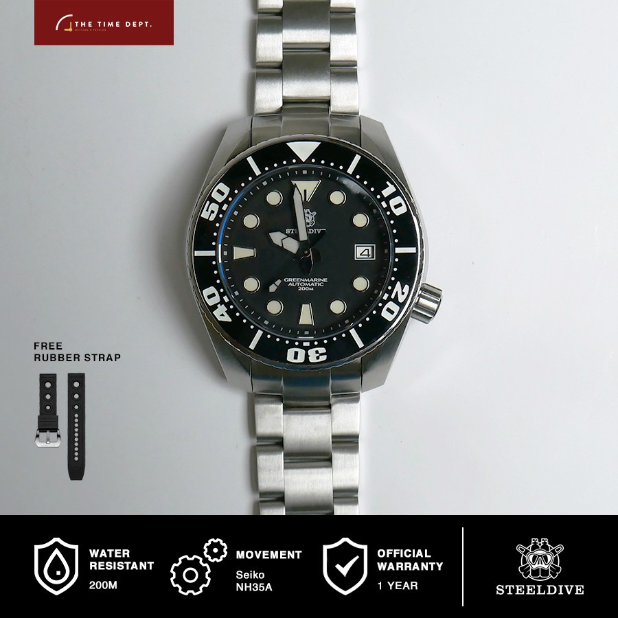 Steeldive SD1971 "Sumo" Jam Tangan Homage Seiko NH35 Movement