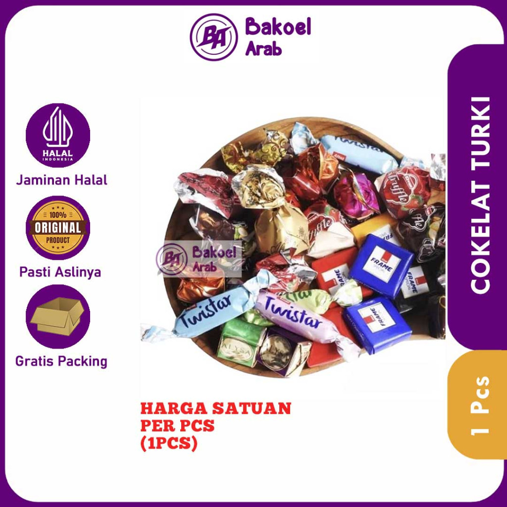

Cokelat Turki Premium (1pcs) Satuan Coklat Mix Isi Lumer Enak Bergizi Untuk Mood Booster Semangat