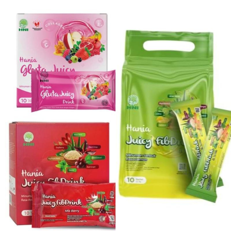 HANIA GLUTA JUICY FIBDRINK MINUMAN SERAT KOLAGEN HERBAL HNI