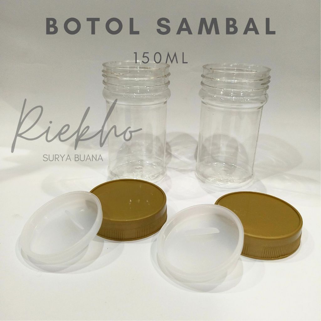 [100 PCS] JAR SAMBAL BSB 150 ML Botol Plastik Toples (botol+plug+tutup) (KHUSUS INSTAN)