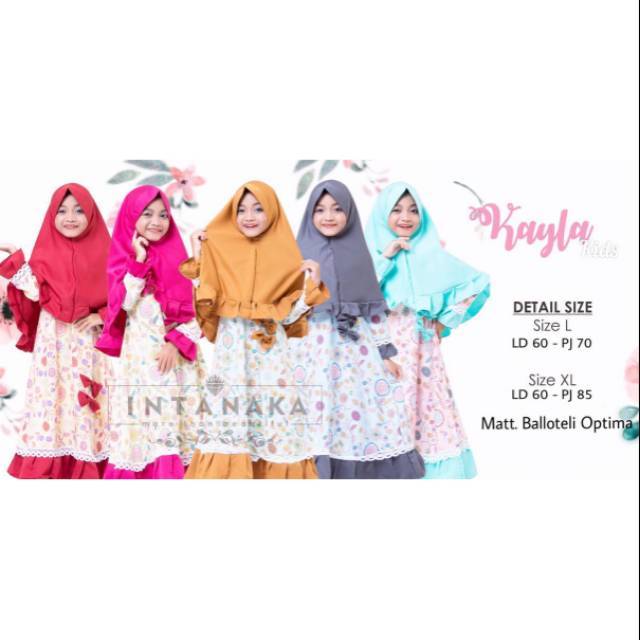 Gamis Anak Kayla Kids Ori Intanaka berbahan katun premium