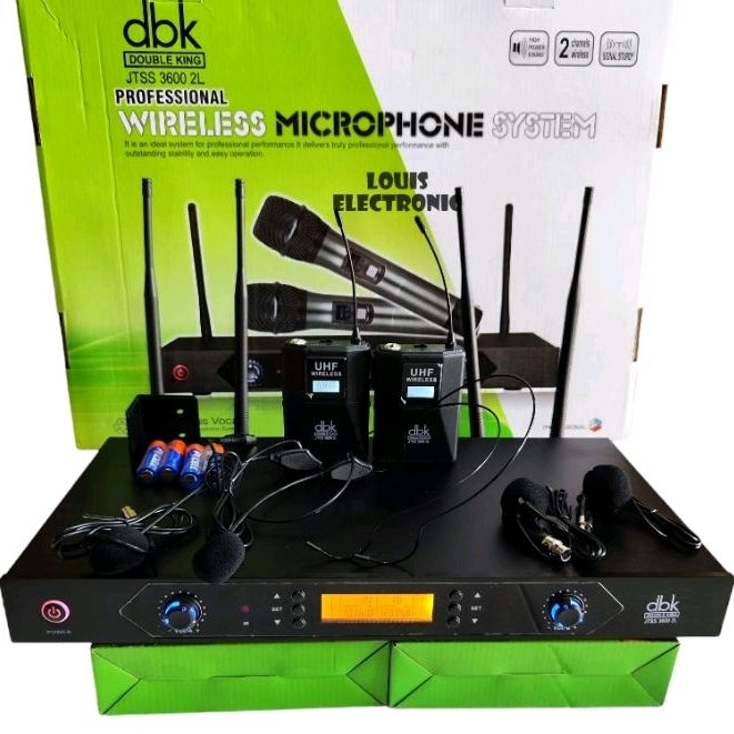 Mic Microphone Wireless dbk JTSS 3600 2L ORIGINAL Multi Channel 2 Clip on 2 Headset