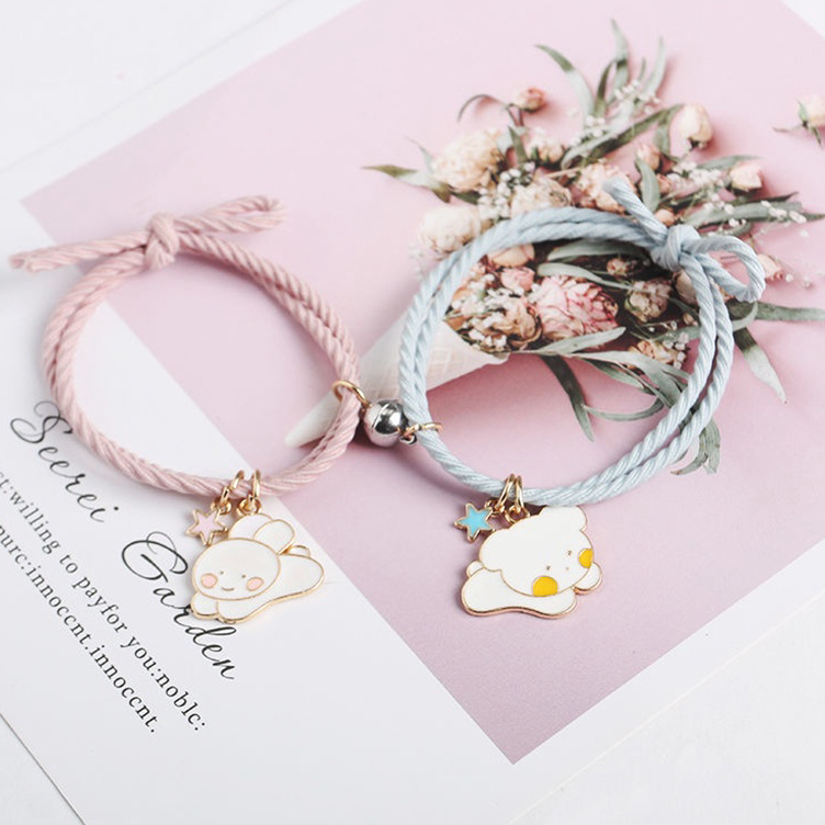 Kirim Langsung 2 Buah Sepasang Magnet Gelang Karet Desain Kuromi Cinnamoroll Gelang Magnet Pria Dan 