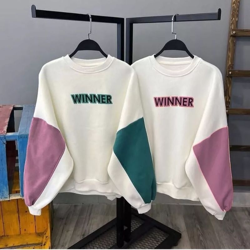 CREWNECK WINNER COMBIE SWEATER WANITA - SWEATER WANITA OVERSIZE