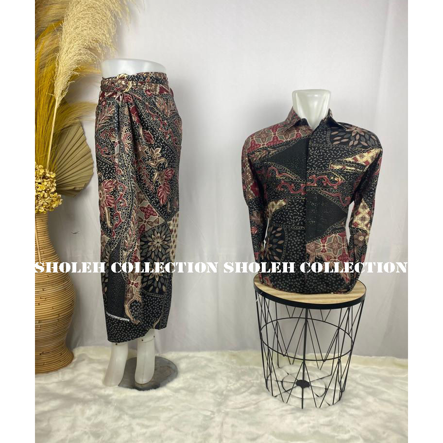 Model Terkini BATIK COUPLE ROK LILIT / BAJU BATIK SET / BAJU COUPLE BATIK LENGAN PANJANG / ROK LILIT