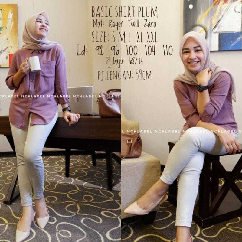 "NEW!!! [ COD] BAYAR DI TEMPAT | Kemeja Wanita Basic Shirt Polos Busui Friendly Kasual Premium | BLO