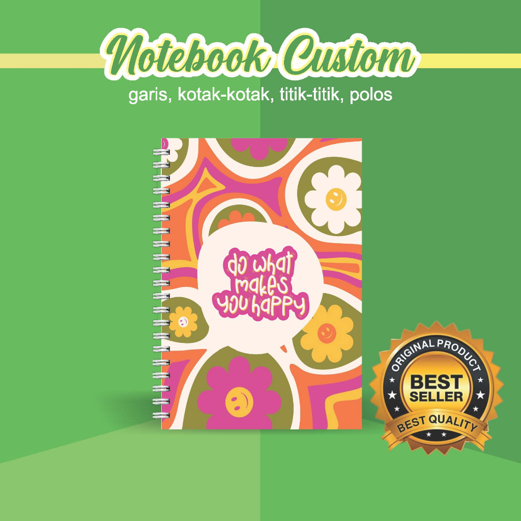 

NOTEBOOK A5 CUSTOM CATATAN/JURNAL BOOKPAPER GRID/KOTAK2#DOTTED/TITIK2#BLANK/POLOS