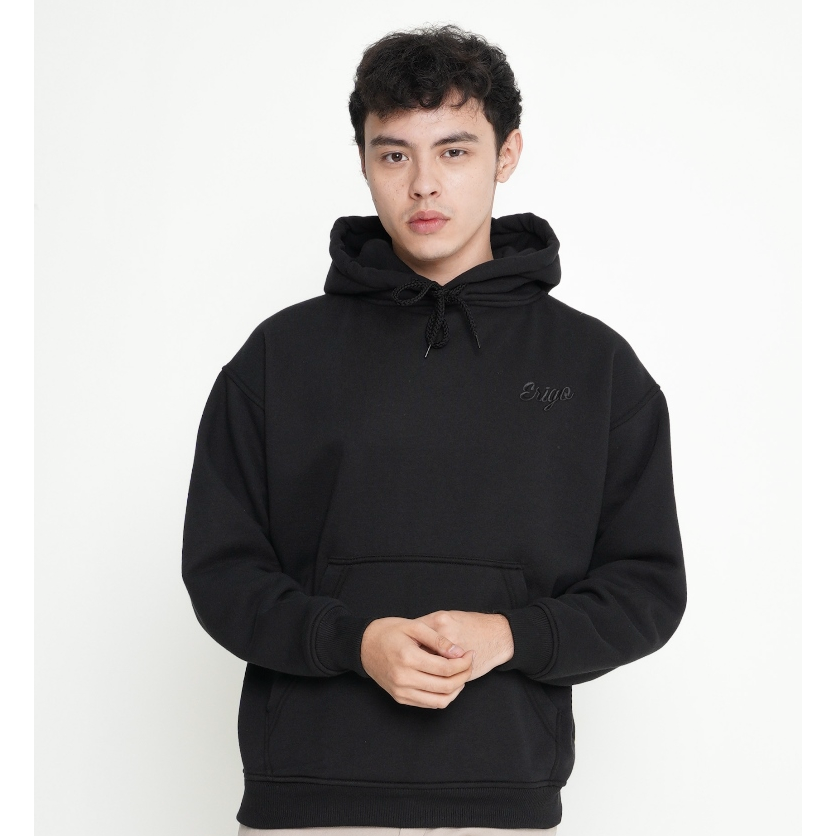 LKCS2801 Dijamin Ori Erigo Hoodie Ethel Black Unisex