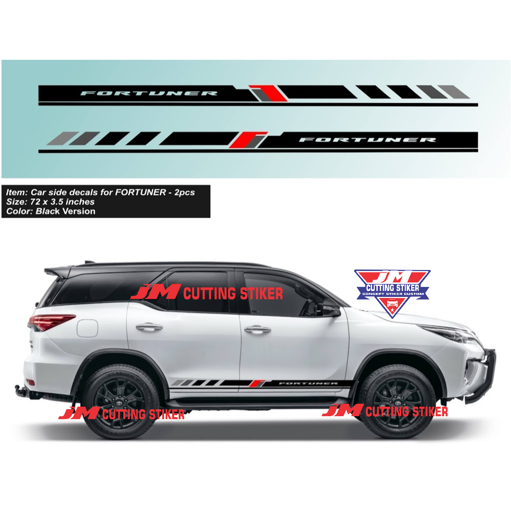 Stiker list mobil fortuner cuting stiker striping body toyota fortuner