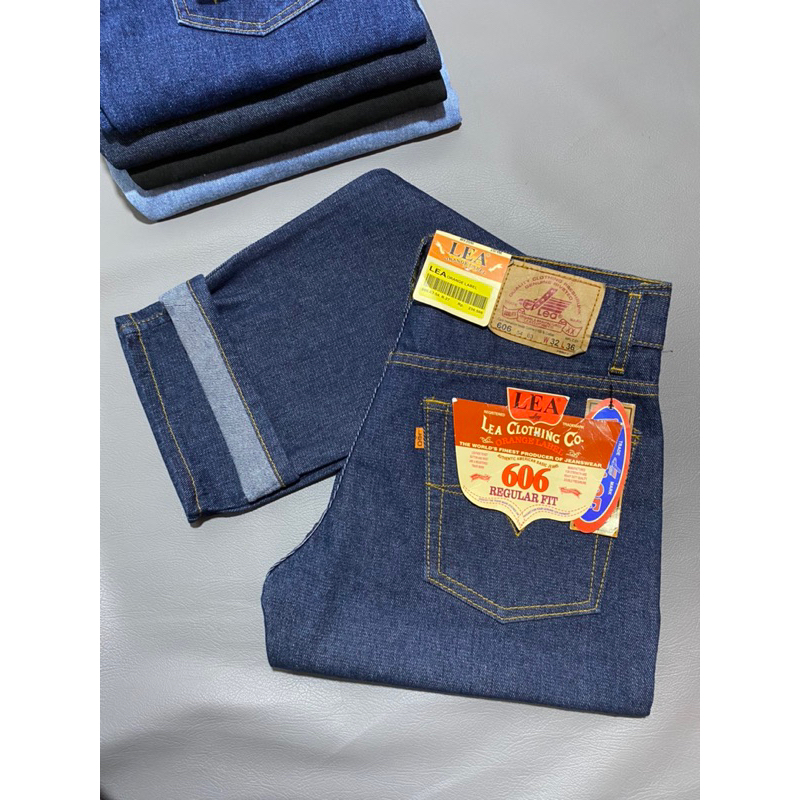 celana jeans pria Lea 606 model standar warna abu nonstrett