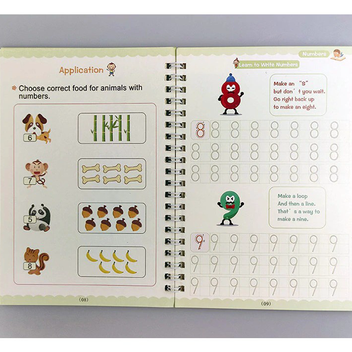 

➲➛☆ Sank Magic Book / Magic Practice Book 1 set isi 4 buku + pen + refill / Set Buku Latihan Belajar Menulis PAUD Preschool TK Huruf Angka