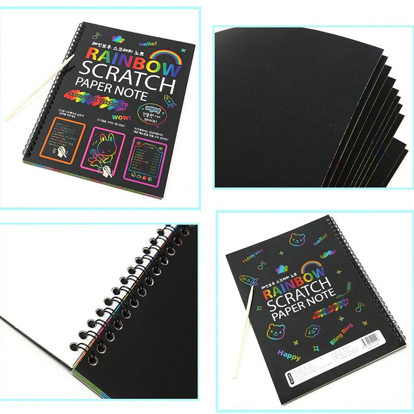 

Paling Popular Magic Color Rainbow Scratch Paper Note book 19X26cm