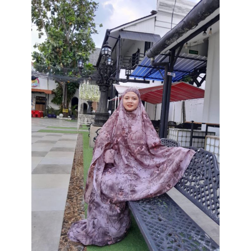 MUKENA TRAVELING MINI POUCH PARASUT KOREA 2IN 1 FLOWLY/MUKENA TRAVEL MOTIF ABSTRAK