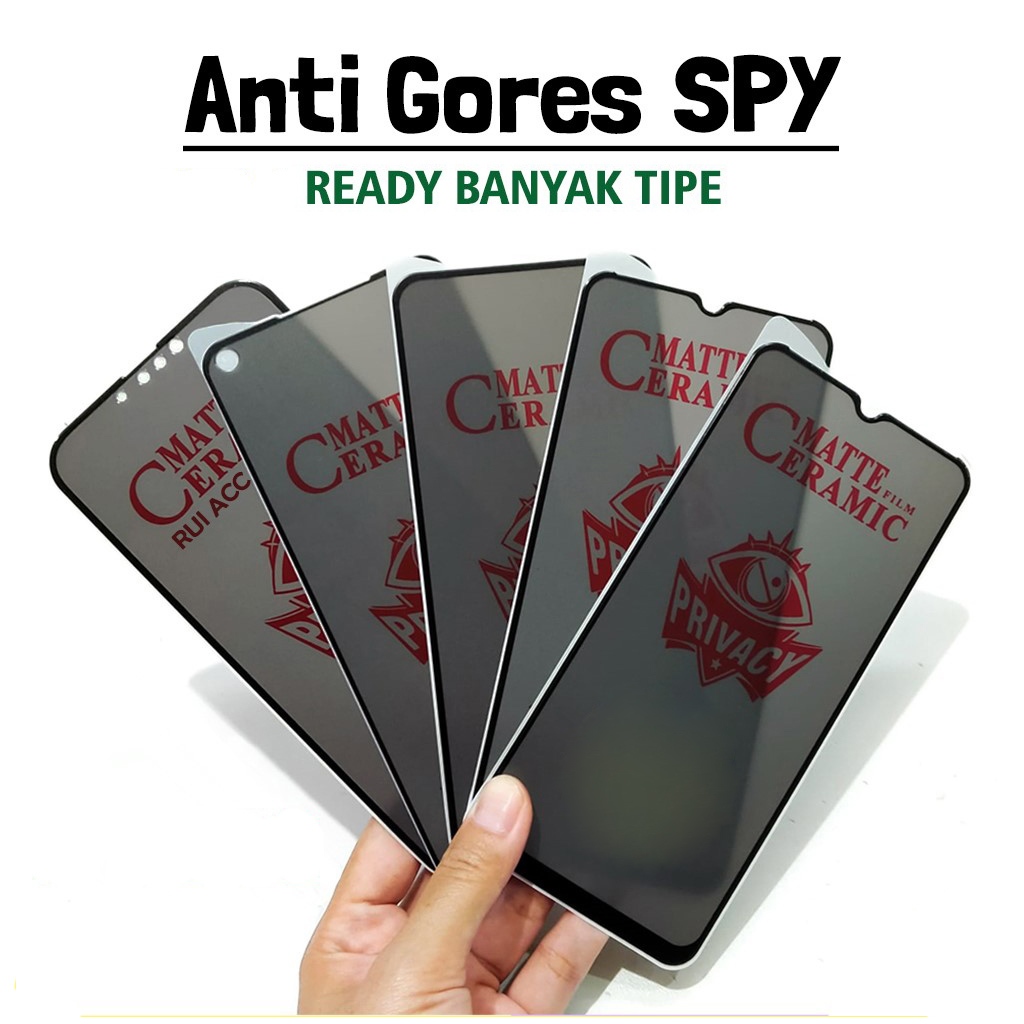 Anti Gores Anti Spy Xiaomi Redmi 9A, Redmi 9, Redmi 9C, Redmi 9T Bahan Ceramic Matte Anti Minyak Pri