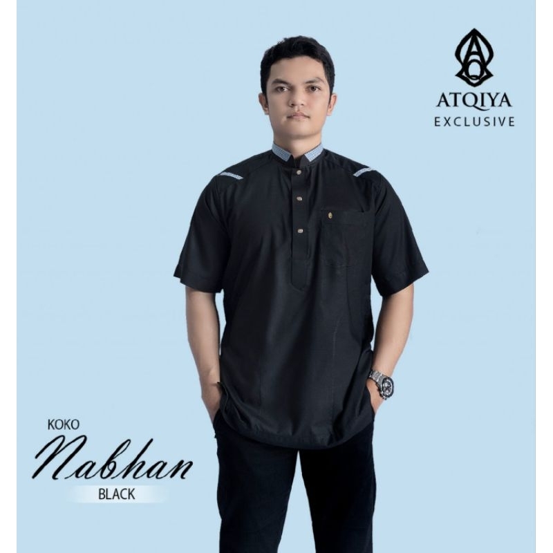 Baju Koko Atqiya  Nabhan / Baju Koko Abdullah 2 / Koko Syahid /Koko Lengan Pendek/ Koko Motif Sultan