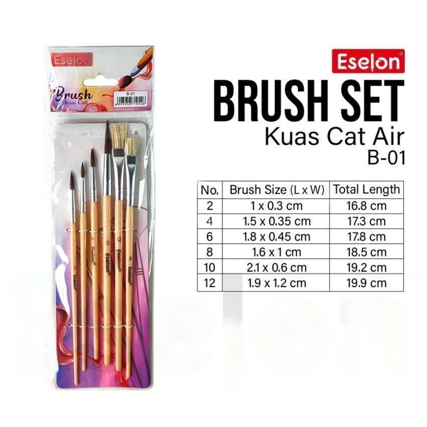 

Paling Popular Kuas Lukis Cat Air Set / 1pack kuas cat air arcylic