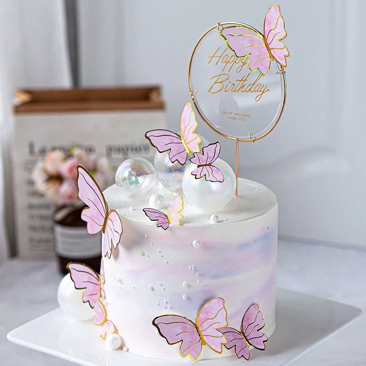 

➭➱✥❄ 10 potong topper kupu-kupu 3D / butterfly hiasan dekorasi kue