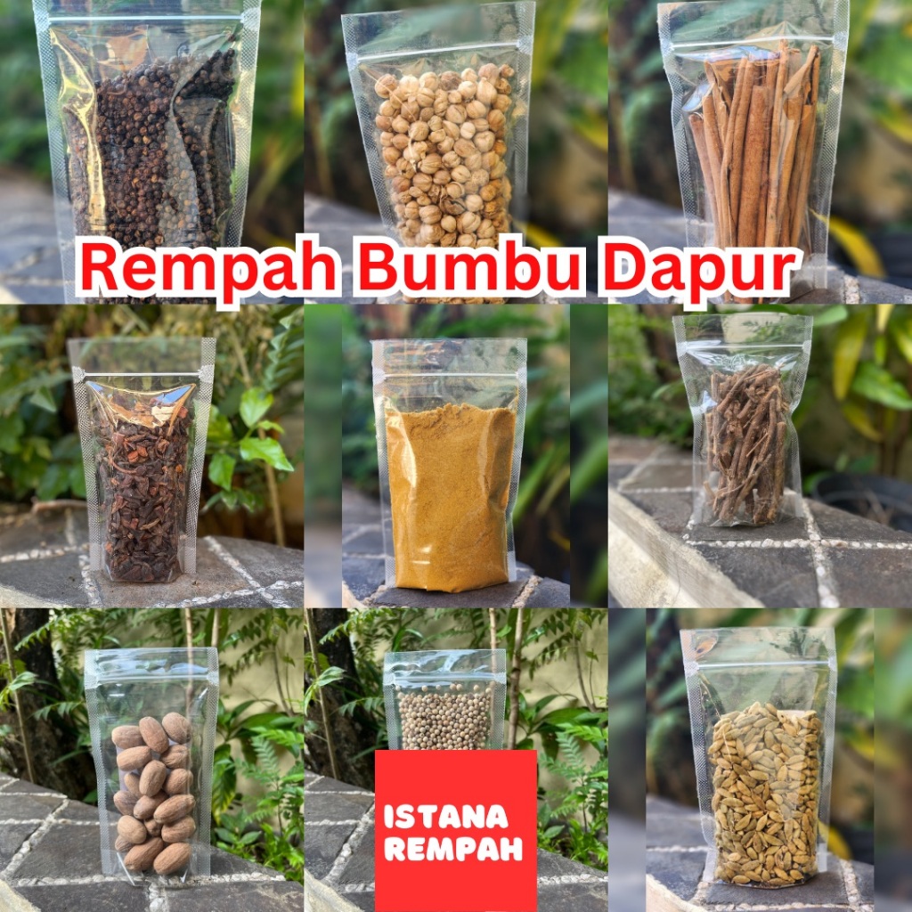 

Istana Rempah - Bumbu Masak Dapur Kunyit Ketumbar Lada Hitam Lada Putih Jinten Rempah Bubuk Lengkap