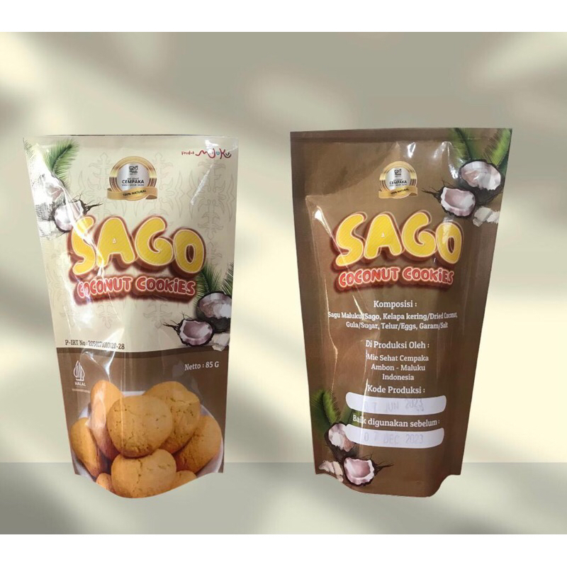 

sago coconut cookies snack sehat 100%tepung sagu asli maluku tanpa obat dan pengawet