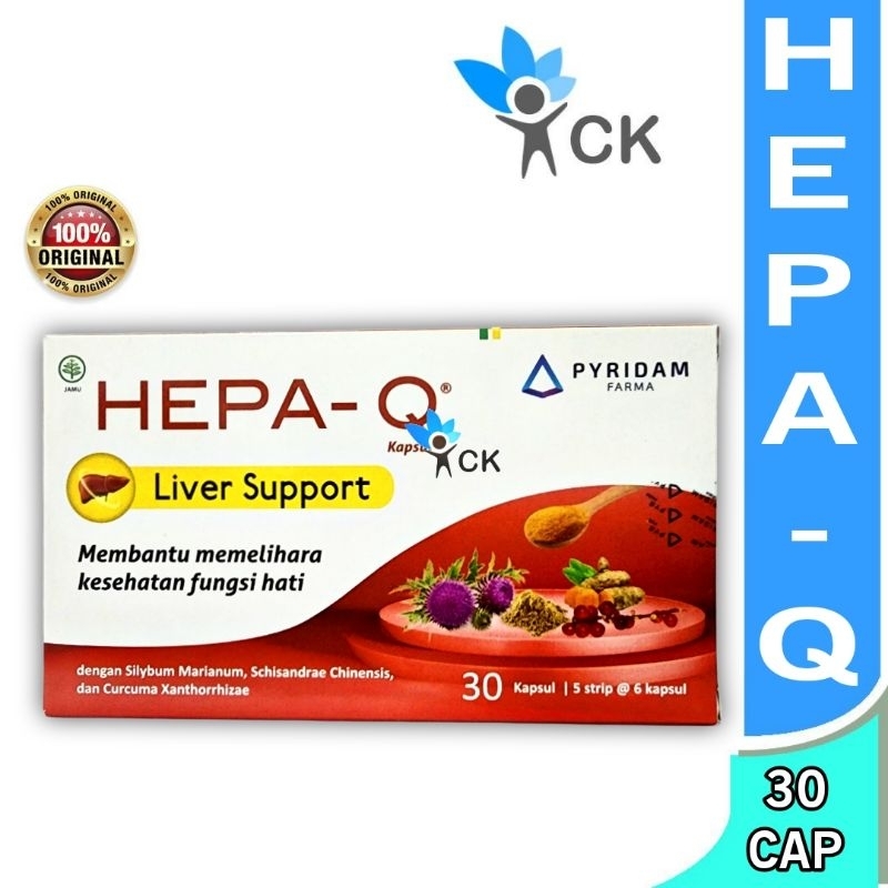 HEPA-Q BOX ISI 30 / STRIP ISI 6 - liver support / suplemen kesehatan hati