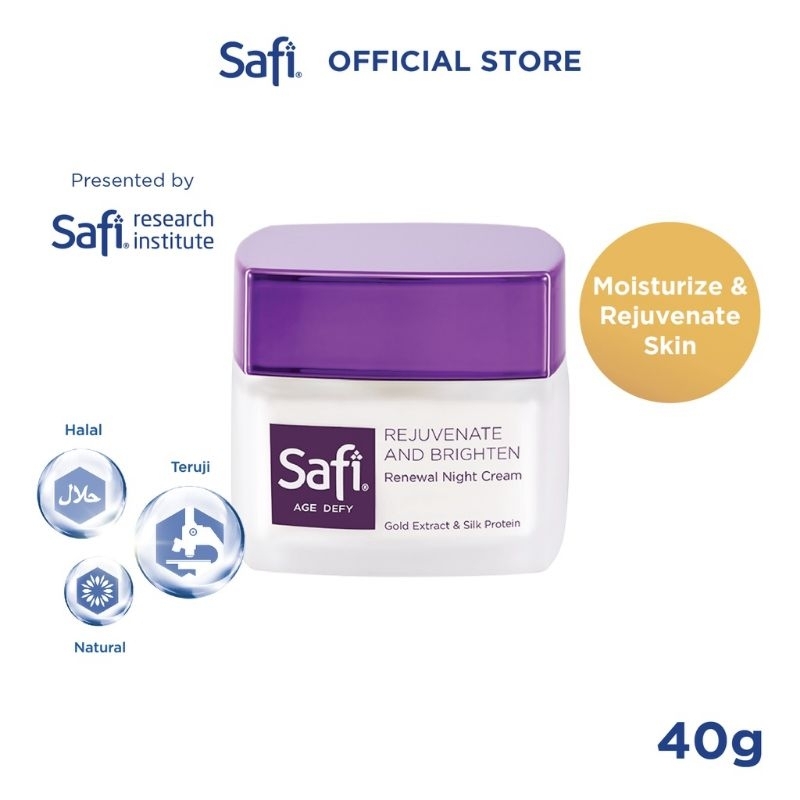 Safi Age Defy Anti Aging Renewal Night Cream 40g/Pelembab Wajah /Moisturizer/krim safi/Pelembab penu