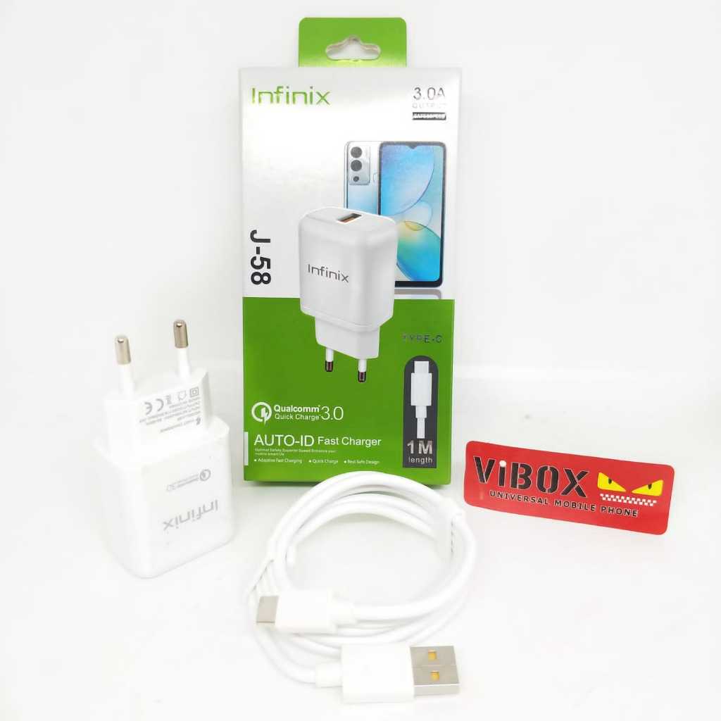 Charger Fastcharging Set + Kabel Type C J58 casan Hp 3A universal android Smartphone &amp; powerbank Original colokan typeC J-58  BY SMOLL