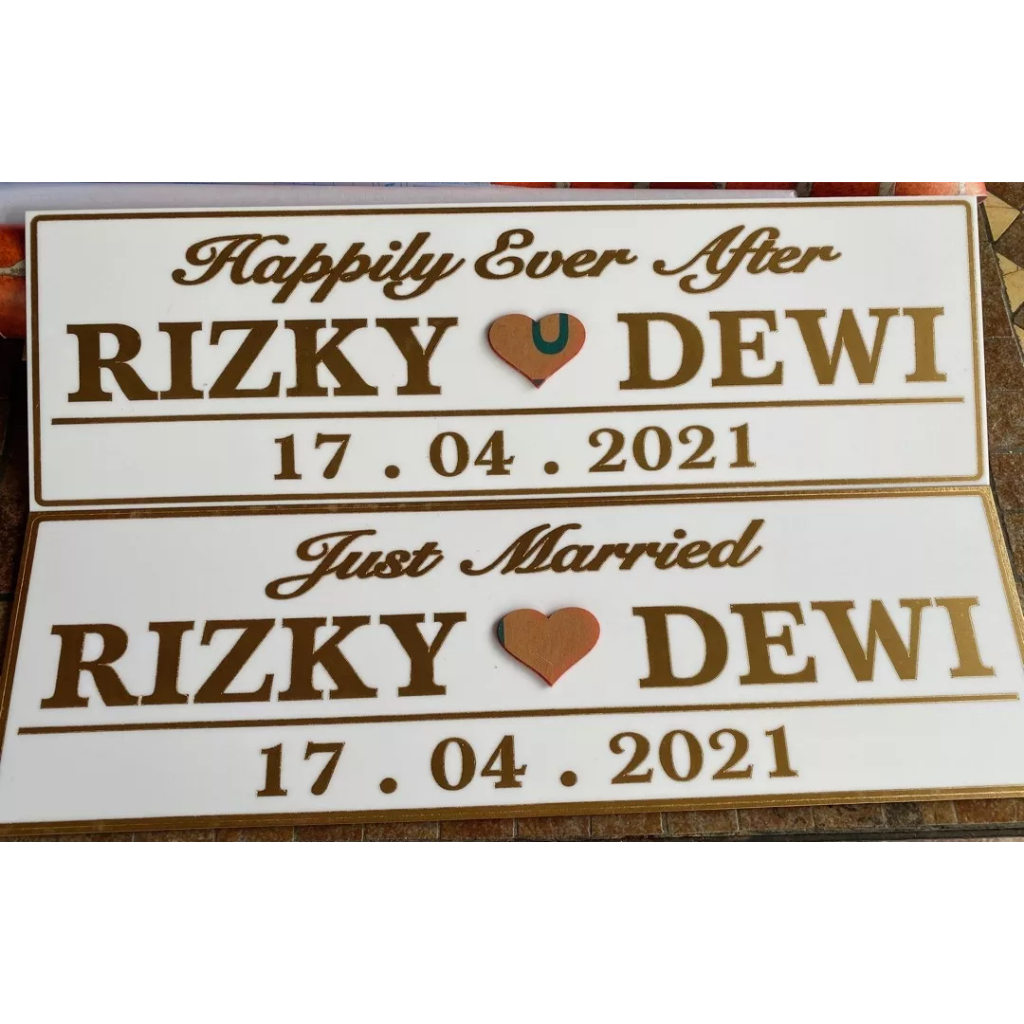 Papan Plat Mobil Pengantin Akrilik / Wedding