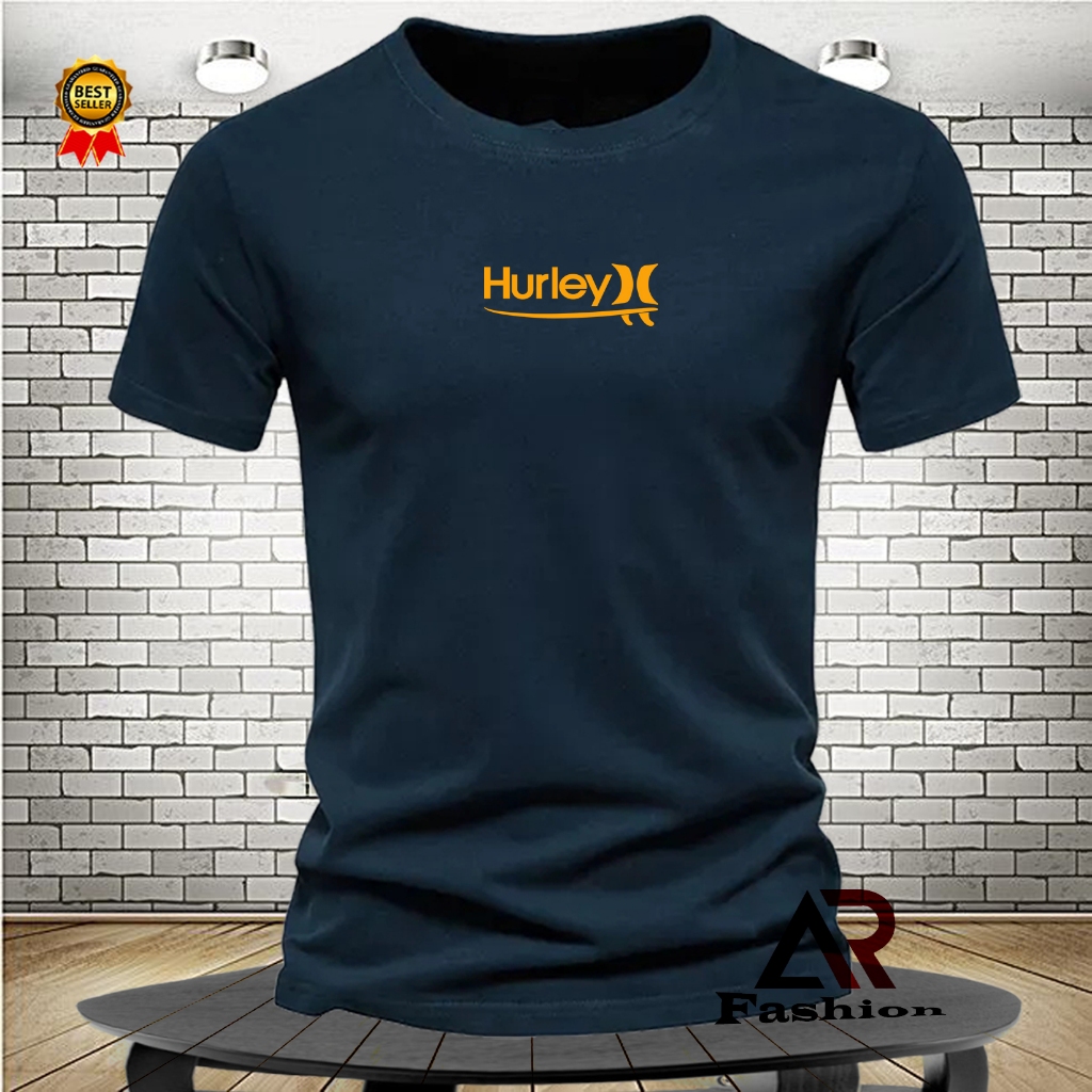 NEW ARIVAL T-SHIRT PRIA/WANITA HURLEY 01 TEXS GOLD /KAOS ORIGINAL QUALITY PREMIUM
