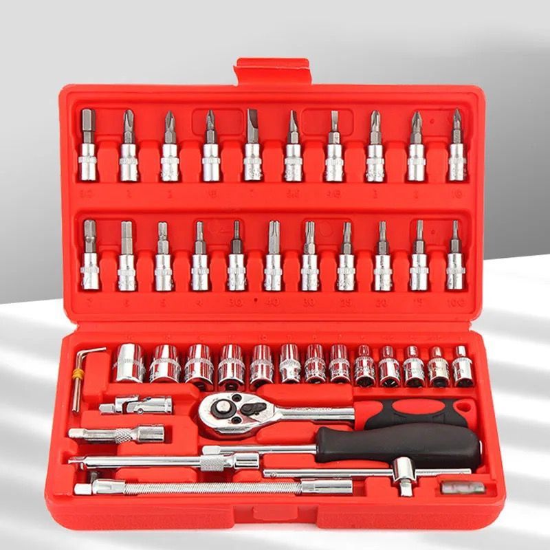 Kunci Shock Set Tool Box Kunci Pas Set Tool Box Isi 46 Pcs