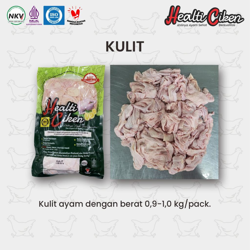 

Kulit ayam probiotik | Kulit ayam organik bersih 1kg