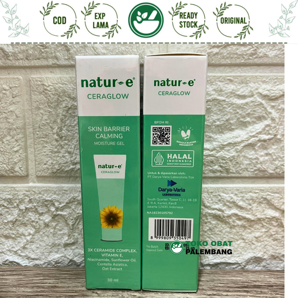 NATUR-E CERAGLOW SKIN BARRIER CALMING MOISTURE GEL HALAL BPOM NATUR E KRIM MUKA CERAMIDE