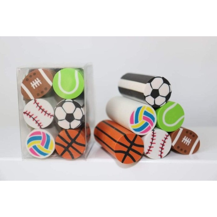 

Penghapus karakter lucu kemasan mika set 6pcs