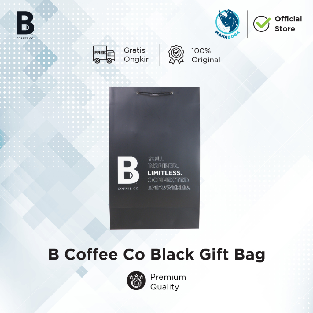 B COFFEE CO Black Gift Bag