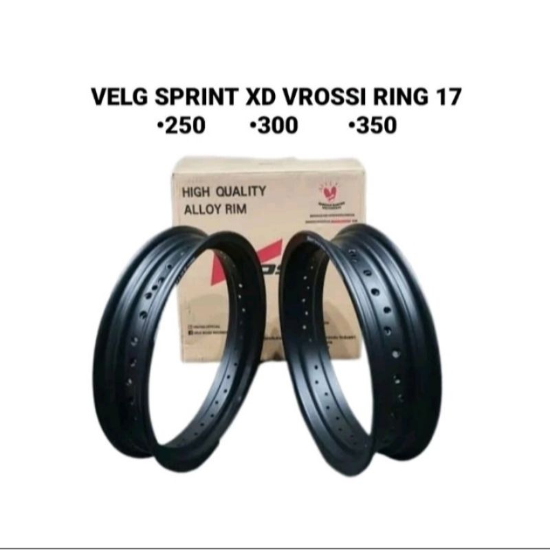 VELG VROSSI SPRINT XD 250-17, 300-17, 350-17 HOLE 36 BLACK