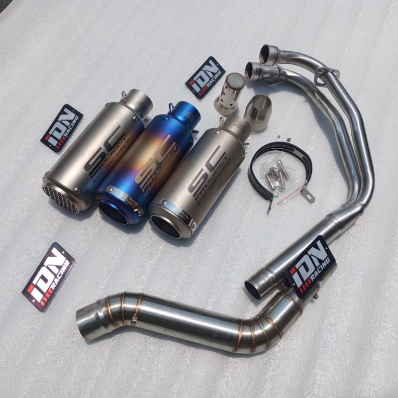 Knalpot SC project HD blue  pnp Al 2 silinder