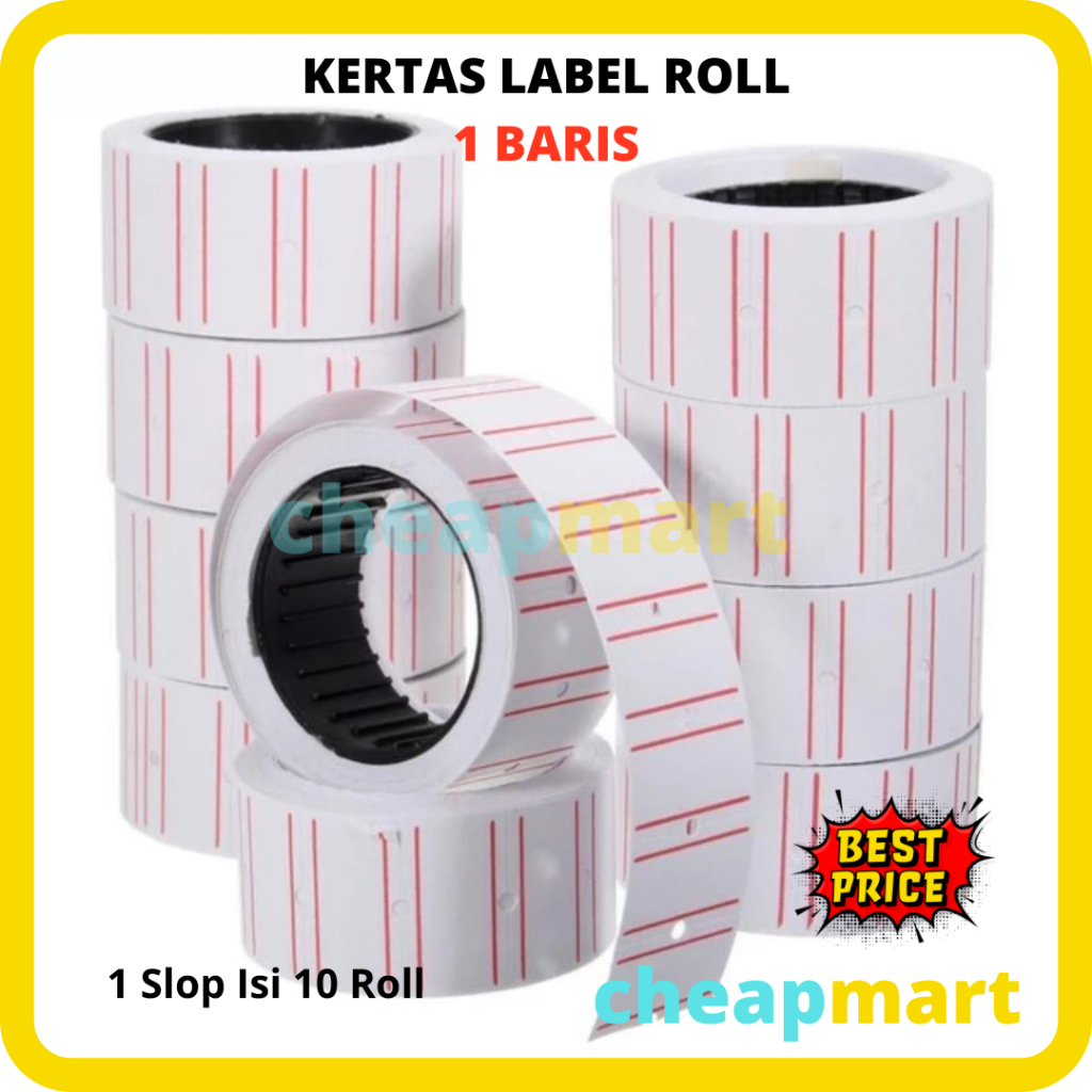 

[1 ROLL] Refill / stiker / kertas label harga