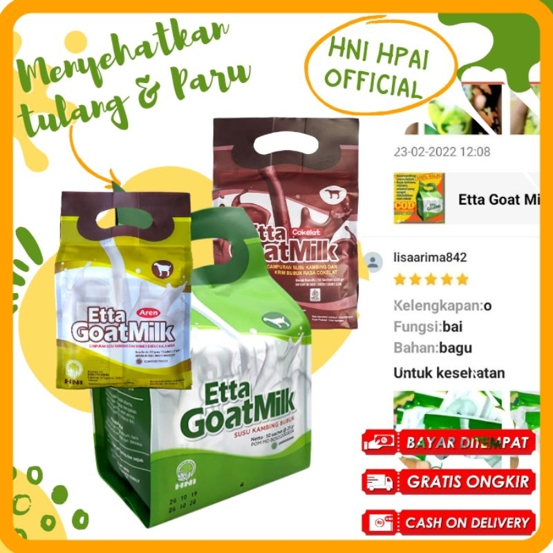 

Etta goat milk EGM hni hpai susu kambing etawa bubuk organik