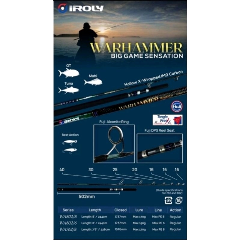 Joran Popping Joran Iroly Warhammer PE6 PE8/ 2.28m 2.40m