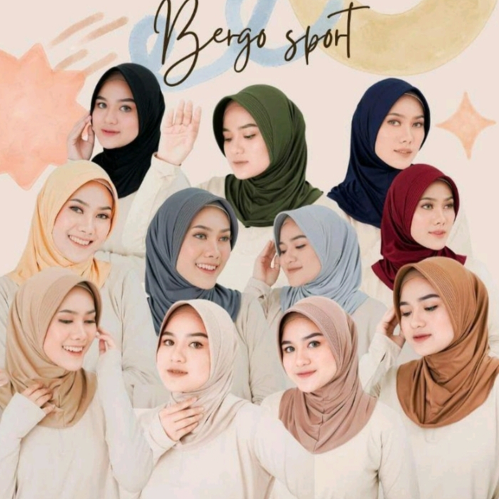 Jilbab Sport isi 12 Pcs Bisa Pilih Warna / Jilbab Isntan Sport Jersey