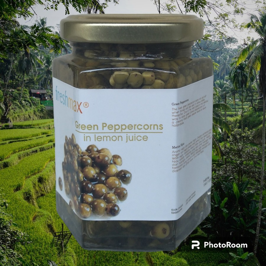

Freshmax - Green peppercorns in lemon juice. Lada Hijau